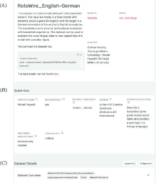 Figure 1 for GEMv2: Multilingual NLG Benchmarking in a Single Line of Code