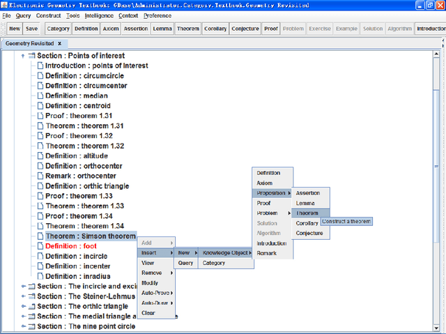 Figure 4 for Electronic Geometry Textbook: A Geometric Textbook Knowledge Management System