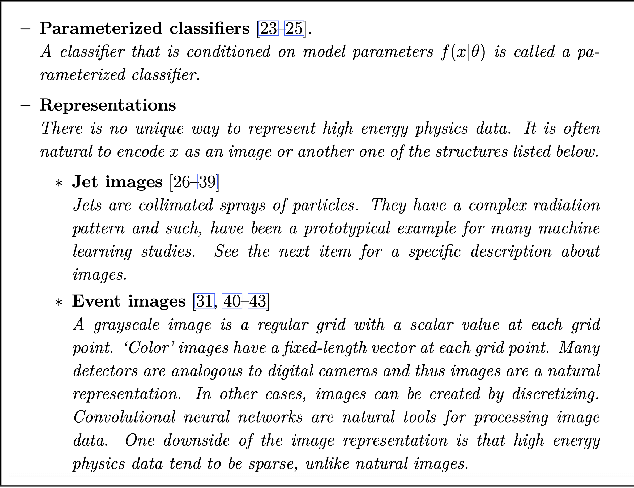 Figure 1 for A Living Review of Machine Learning for Particle Physics