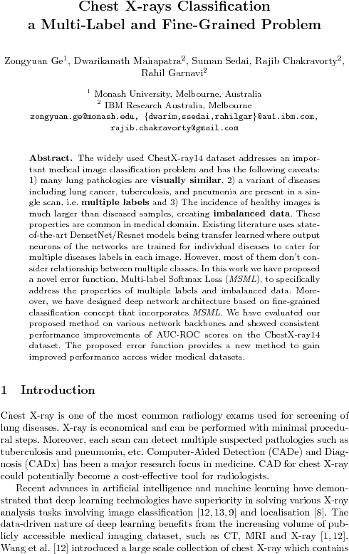 Figure 1 for Chest X-rays Classification: A Multi-Label and Fine-Grained Problem