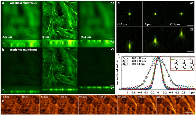Figure 4 for Multifocus microscopy with optically sectioned axial superresolution