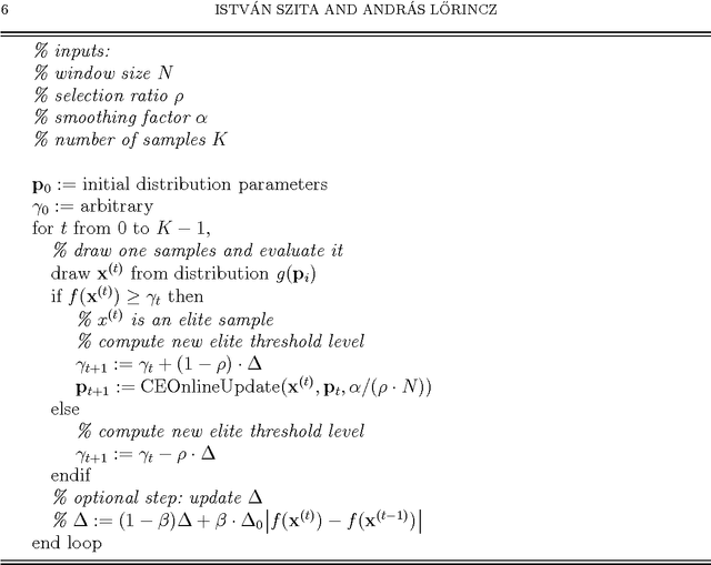 Figure 3 for Online variants of the cross-entropy method