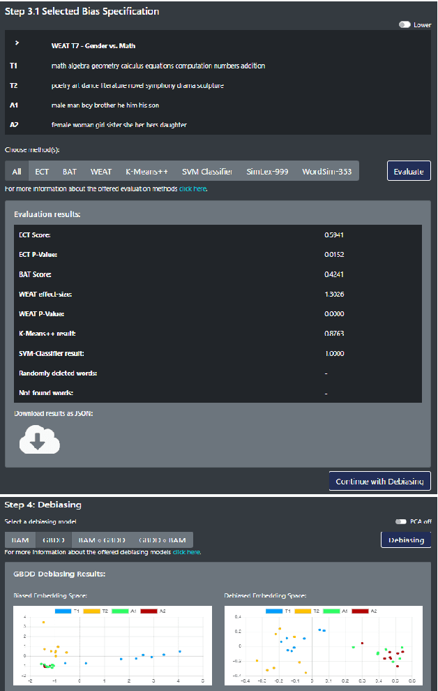 Figure 3 for DebIE: A Platform for Implicit and Explicit Debiasing of Word Embedding Spaces