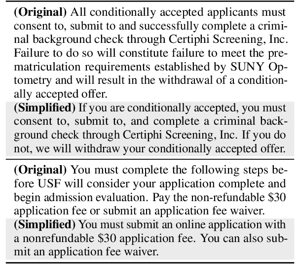 Figure 1 for Text Simplification of College Admissions Instructions: A Professionally Simplified and Verified Corpus