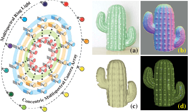 Figure 1 for Non-Lambertian Surface Shape and Reflectance Reconstruction Using Concentric Multi-Spectral Light Field