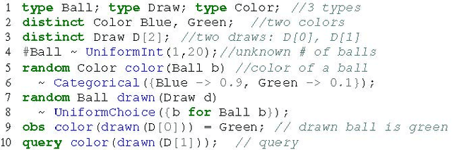 Figure 3 for Swift: Compiled Inference for Probabilistic Programming Languages