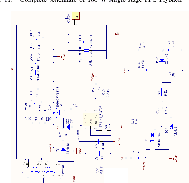 Figure 4 for Single Stage PFC Flyback AC-DC Converter Design