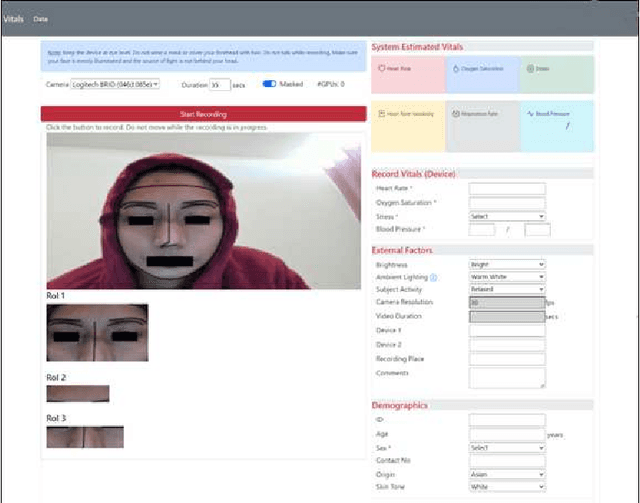 Figure 3 for A Web Application for Experimenting and Validating Remote Measurement of Vital Signs