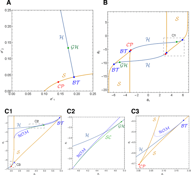 Figure 2 for The Global Structure of Codimension-2 Local Bifurcations in Continuous-Time Recurrent Neural Networks