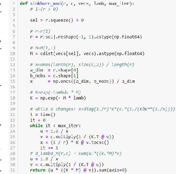 Figure 3 for An Efficient Shared-memory Parallel Sinkhorn-Knopp Algorithm to Compute the Word Mover's Distance