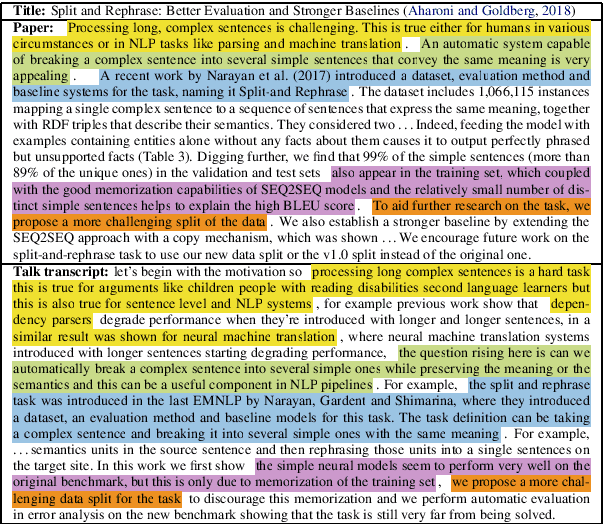 Figure 1 for TalkSumm: A Dataset and Scalable Annotation Method for Scientific Paper Summarization Based on Conference Talks