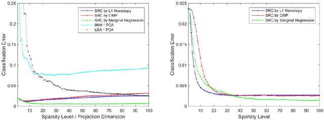 Figure 2 for Sparse Representation Classification Beyond L1 Minimization and the Subspace Assumption