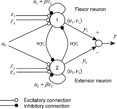 Figure 3 for Evolution of central pattern generators for the control of a five-link bipedal walking mechanism