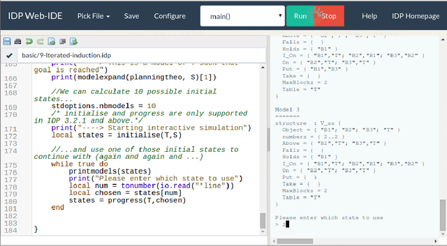 Figure 2 for A web-based IDE for IDP