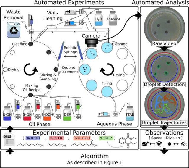 Figure 2 for Exploration of Self-Propelling Droplets Using a Curiosity Driven Robotic Assistant