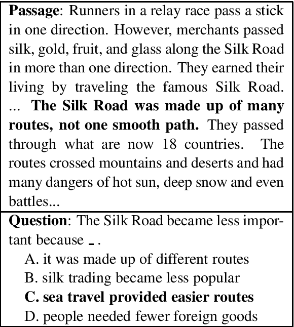 Figure 1 for DCMN+: Dual Co-Matching Network for Multi-choice Reading Comprehension