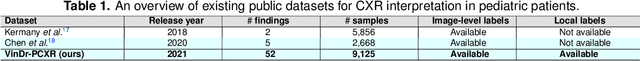 Figure 1 for VinDr-PCXR: An open, large-scale chest radiograph dataset for interpretation of common thoracic diseases in children