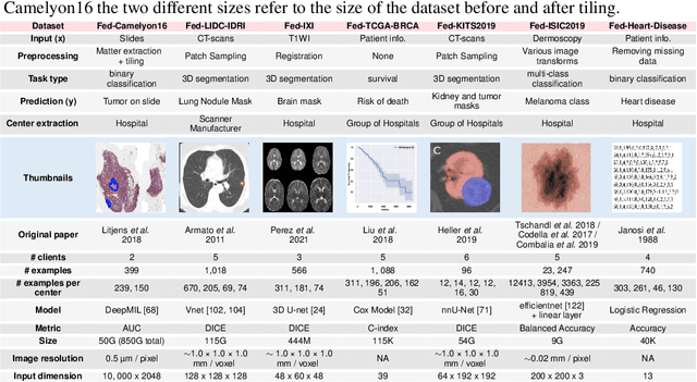 Figure 1 for FLamby: Datasets and Benchmarks for Cross-Silo Federated Learning in Realistic Healthcare Settings