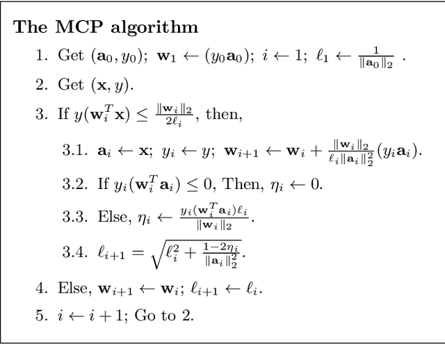 Figure 3 for The Maximum Cosine Framework for Deriving Perceptron Based Linear Classifiers