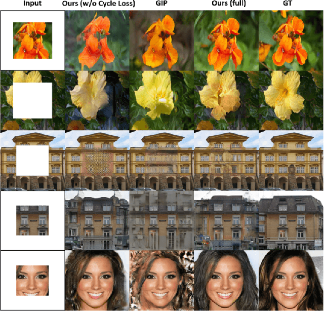 Figure 4 for Image Completion and Extrapolation with Contextual Cycle Consistency