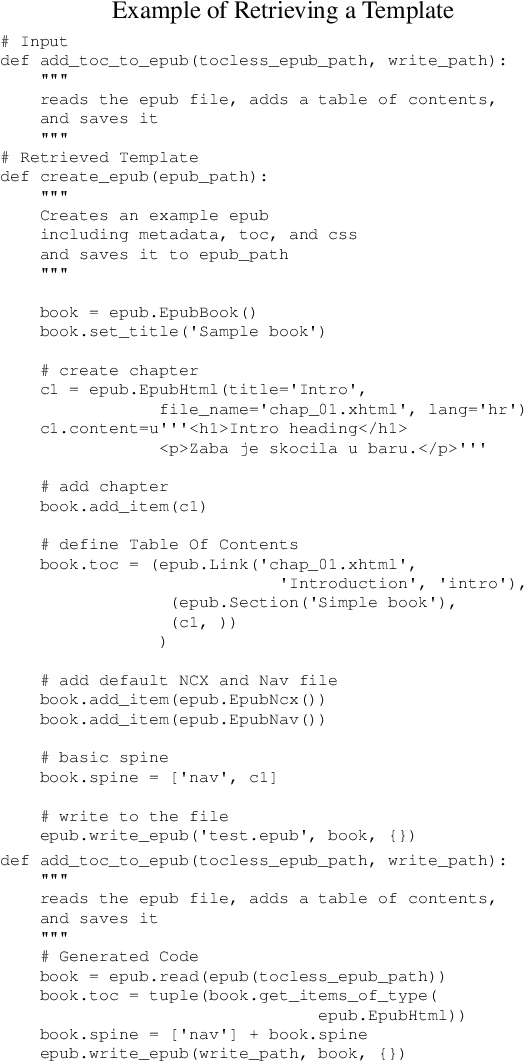 Figure 1 for Generating Code with the Help of Retrieved Template Functions and Stack Overflow Answers