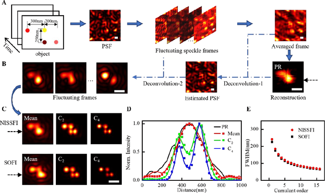 Figure 2 for Non-invasive super-resolution imaging through scattering media using fluctuating speckles