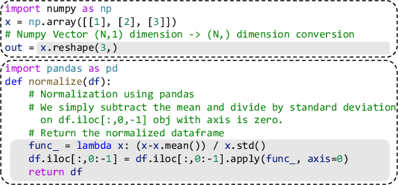 Figure 3 for CERT: Continual Pre-Training on Sketches for Library-Oriented Code Generation