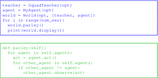 Figure 4 for ParlAI: A Dialog Research Software Platform