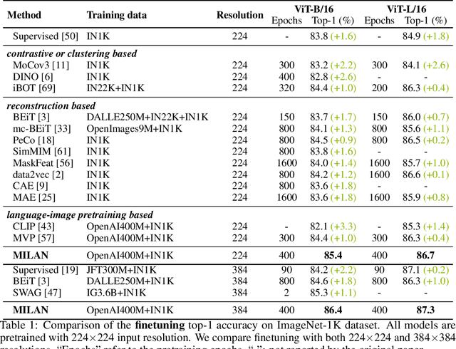 Figure 2 for MILAN: Masked Image Pretraining on Language Assisted Representation