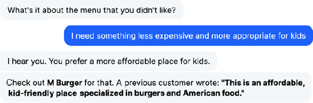 Figure 1 for "It doesn't look good for a date": Transforming Critiques into Preferences for Conversational Recommendation Systems