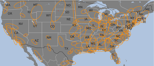 Figure 4 for Continuous Representation of Location for Geolocation and Lexical Dialectology using Mixture Density Networks