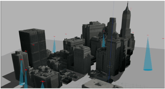 Figure 1 for LSwarm: Efficient Collision Avoidance for Large Swarms with Coverage Constraints in Complex Urban Scenes