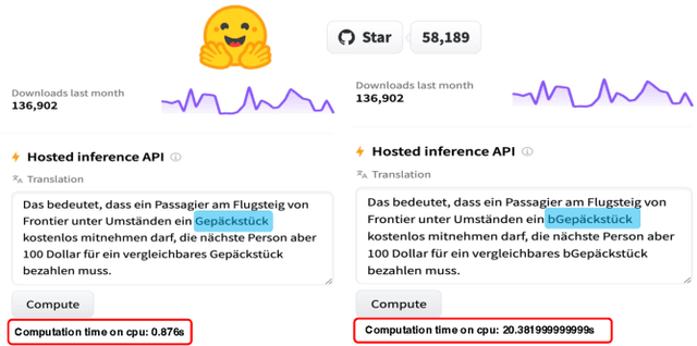 Figure 3 for NMTSloth: Understanding and Testing Efficiency Degradation of Neural Machine Translation Systems