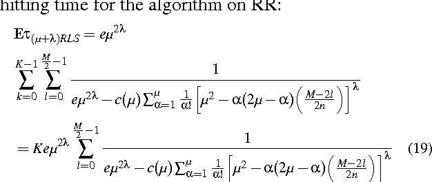 Figure 2 for Convergence Properties of Two (μ + λ) Evolutionary Algorithms On OneMax and Royal Roads Test Functions