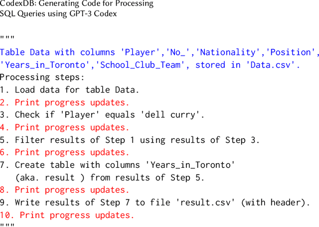 Figure 3 for CodexDB: Generating Code for Processing SQL Queries using GPT-3 Codex