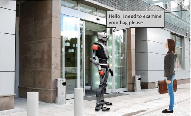 Figure 1 for Politeness Counts: Perceptions of Peacekeeping Robots