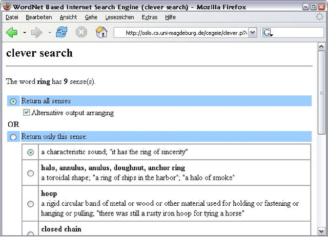 Figure 2 for Clever Search: A WordNet Based Wrapper for Internet Search Engines