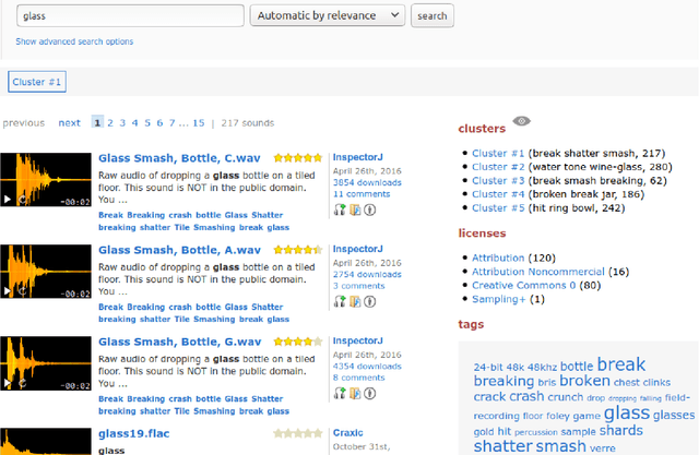 Figure 3 for Search Result Clustering in Collaborative Sound Collections