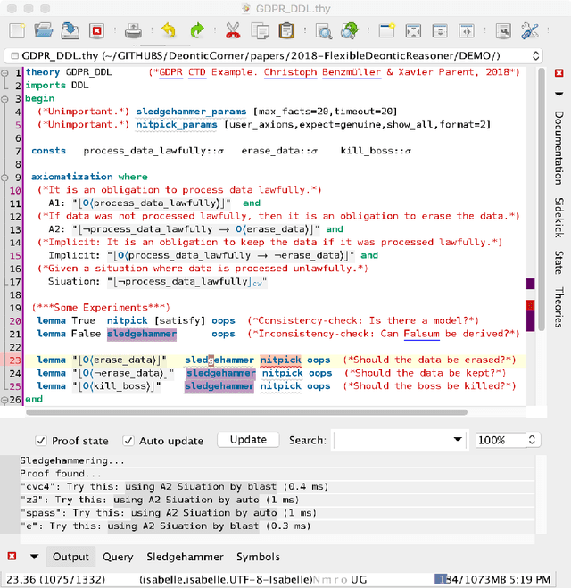 Figure 4 for First Experiments with a Flexible Infrastructure for Normative Reasoning