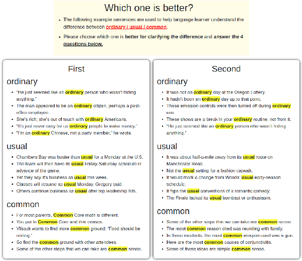 Figure 4 for From Receptive to Productive: Learning to Use Confusing Words through Automatically Selected Example Sentences