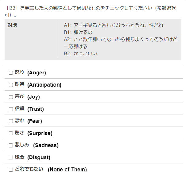 Figure 3 for Building a Dialogue Corpus Annotated with Expressed and Experienced Emotions