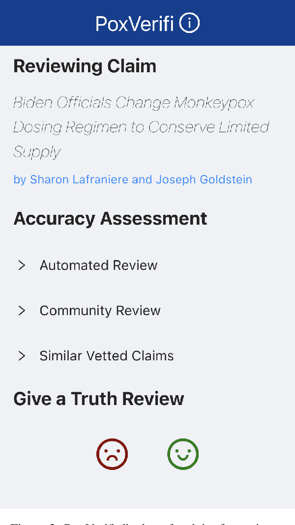 Figure 2 for PoxVerifi: An Information Verification System to Combat Monkeypox Misinformation