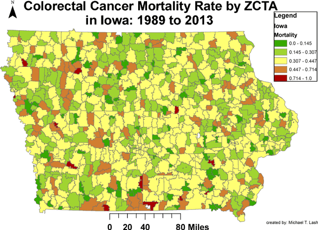 Figure 1 for Deriving Enhanced Geographical Representations via Similarity-based Spectral Analysis: Predicting Colorectal Cancer Survival Curves in Iowa