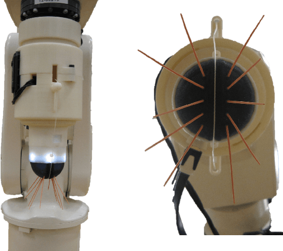 Figure 1 for TacWhiskers: Biomimetic optical tactile whiskered robots