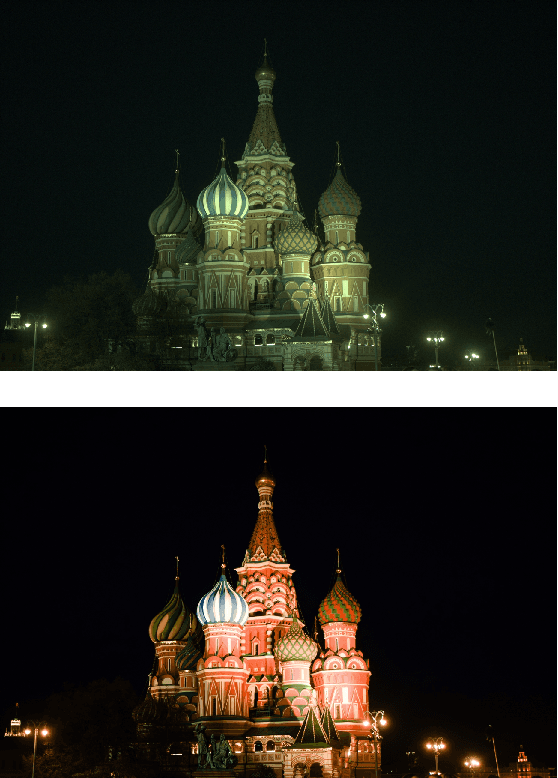 Figure 1 for Rendering Nighttime Image Via Cascaded Color and Brightness Compensation