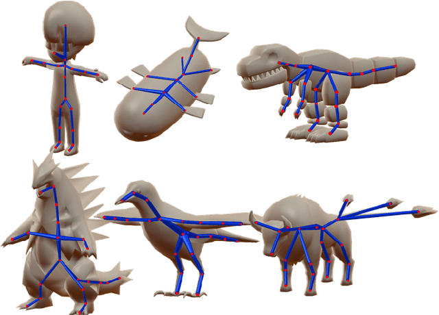 Figure 1 for Predicting Animation Skeletons for 3D Articulated Models via Volumetric Nets