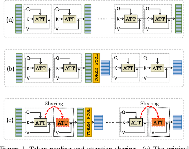 Figure 1 for PSViT: Better Vision Transformer via Token Pooling and Attention Sharing