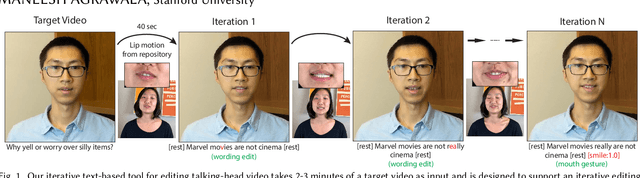 Figure 1 for Iterative Text-based Editing of Talking-heads Using Neural Retargeting