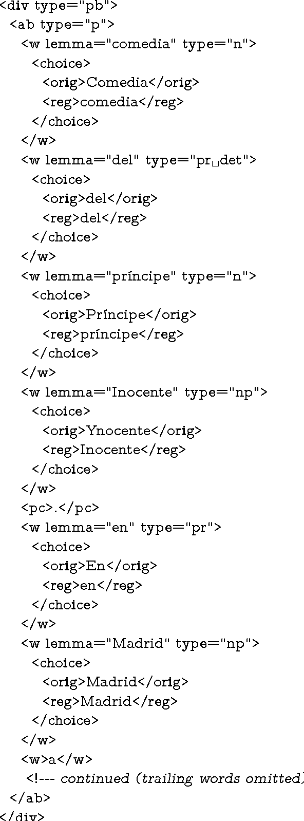 Figure 3 for An open diachronic corpus of historical Spanish: annotation criteria and automatic modernisation of spelling