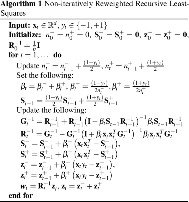 Figure 2 for Deterministic Online Classification: Non-iteratively Reweighted Recursive Least-Squares for Binary Class Rebalancing